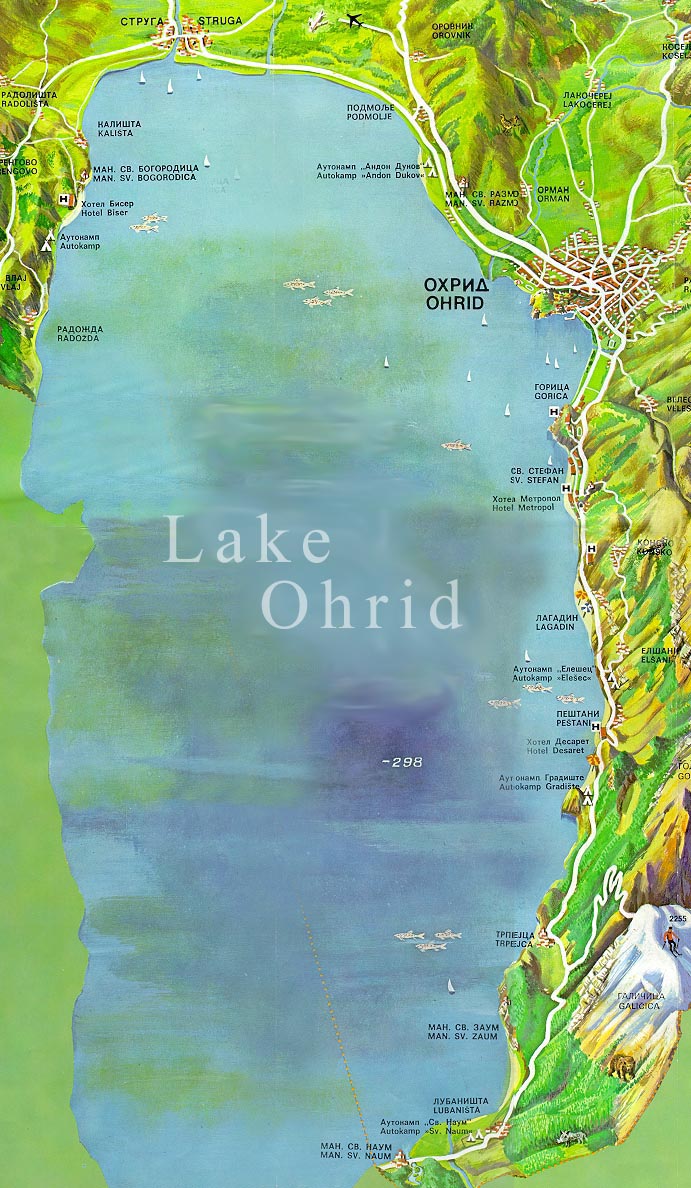 map of ohrid lake